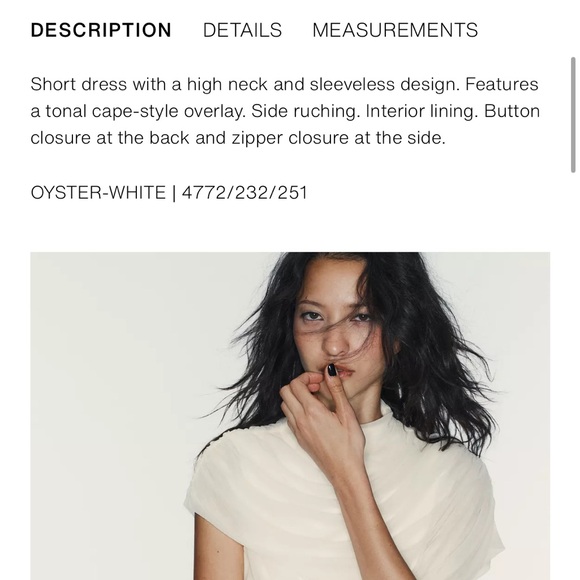 Zara NWT short dress with combination cape white 4772/232 - Picture 13 of 13